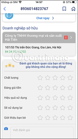 Đánh giá sản phẩm Barcode Việt