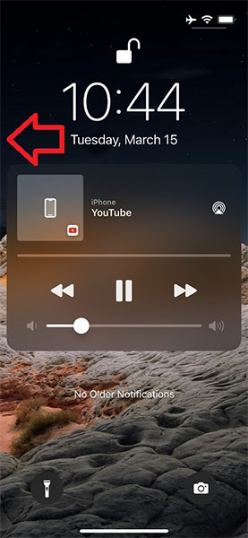 Vuốt sang phải trong Trung tâm thông báo