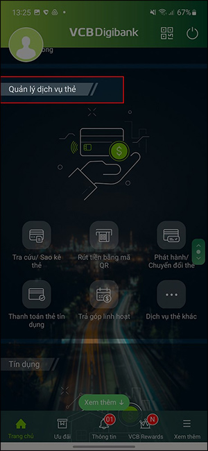 Quản lý thẻ ATM Vietcombank