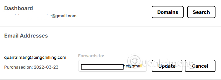 Danh sách email tạo trên at.market