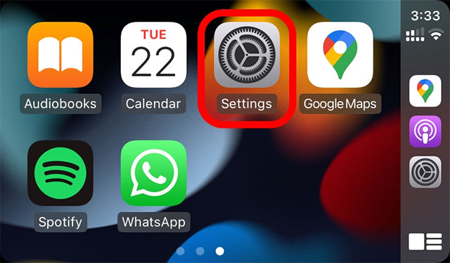 Truy cập ứng dụng Settings 