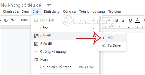 Tạo bản vẽ mới trong Docs