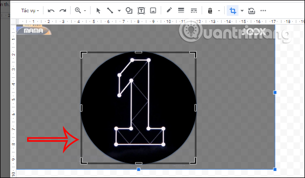 Chỉnh khung cắt ảnh trong Docs