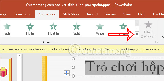 Mở rộng hiệu ứng trong PowerPoint