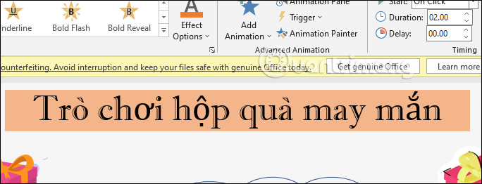 Hiệu ứng màu nền trong PowerPoint