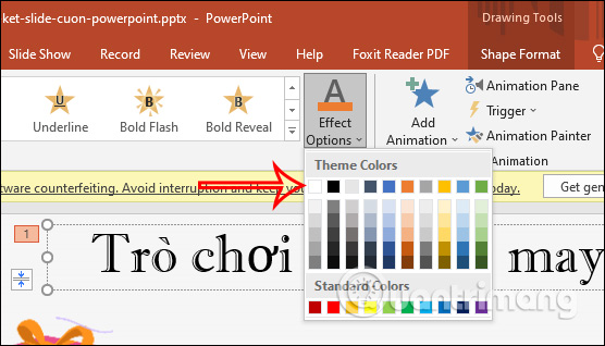 Chọn màu nền trong PowerPoint