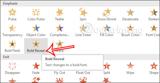 Hiệu ứng bôi đậm chữ trong PowerPoint