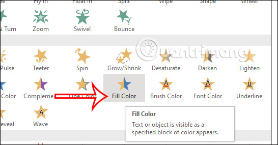 Hiệu ứng Fill Color trong PowerPoint