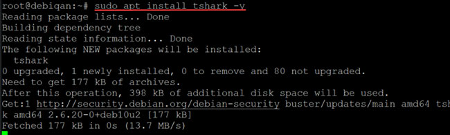 Cài đặt tshark