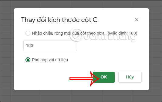 Phù hợp với dữ liệu trong Sheets