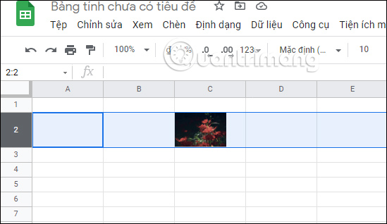 Tùy chọn ảnh trong Sheets