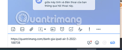 Gợi ý link đã không còn hiển thị tại khung hội thoại