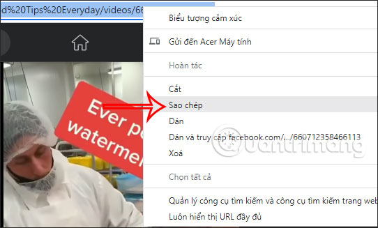 Copy link video Facebook Reels