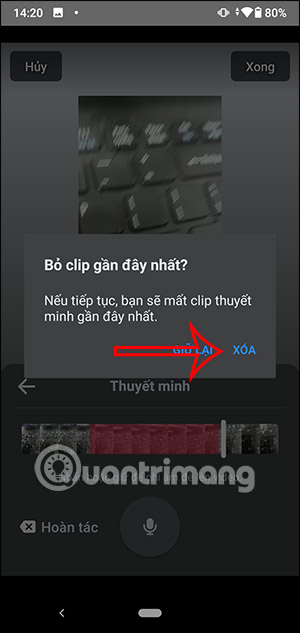 Bỏ lồng tiếng video Story Facebook