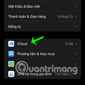 Chọn iCloud
