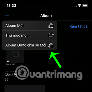 Chọn Album Được chia sẻ mới