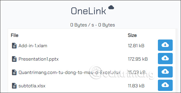 Link chia sẻ từ OneLink Cloud
