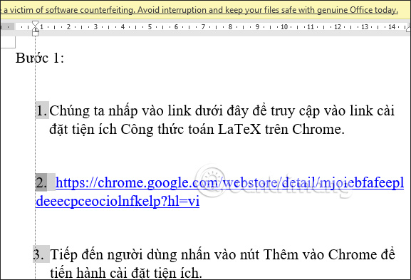 Chỉnh số thứ tự đoạn văn bản Word bằng thước kẻ