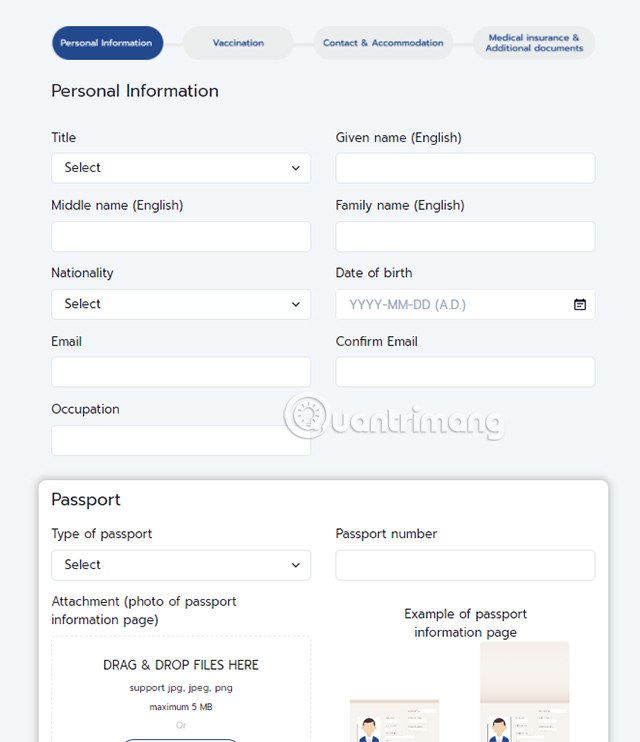 Điền thông tin cá nhân