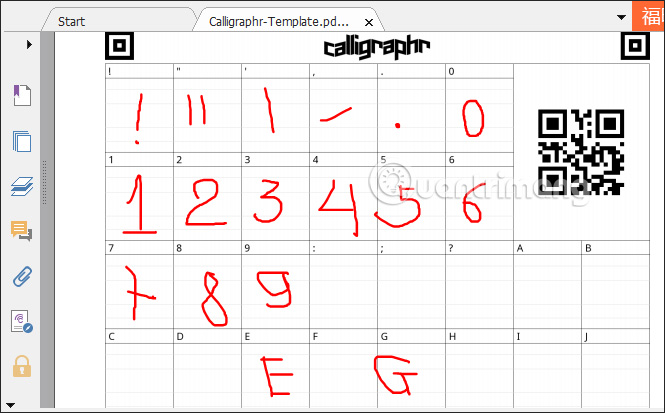 Viết font chữ trong Calligraphr