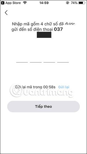 Nhập mã xác minh