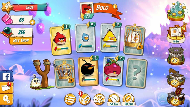 Lựa chọn những chú chim để chiến đấu trong game