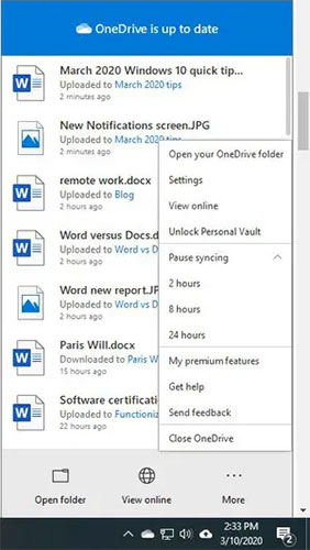 Ngừng đồng bộ OneDrive