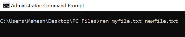 Đổi tên file bằng Command Prompt