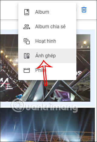 Chọn ảnh ghép trên Google Photos PC