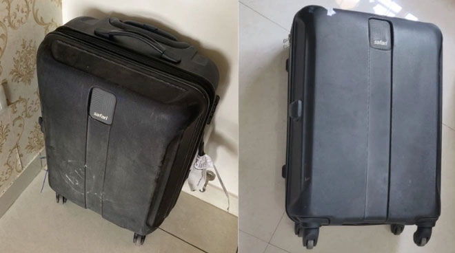 Vali của Kumar (phải) và người cầm nhầm có ngoại hình rất giống nhau. Ảnh: Nandan Kumar.