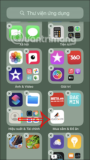 Di chuyển ứng dụng vào thư mục iPhone