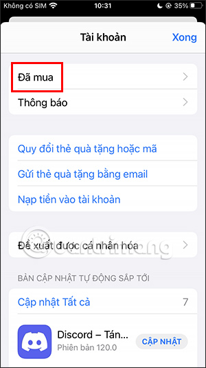 Ứng dụng đã mua trên App Store