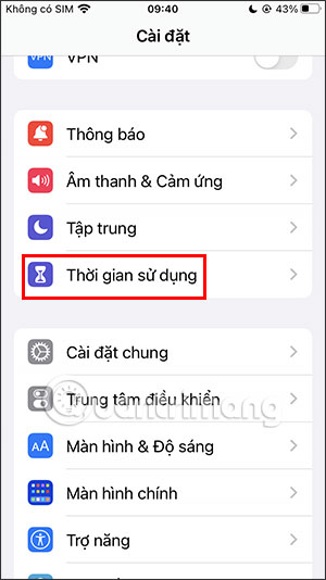 Thời gian dùng iPhone