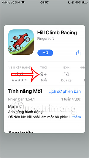 Giới hạn độ tuổi ứng dụng