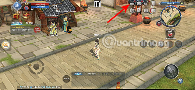 Tại giao diện chính của game, nhấn vào biểu tượng ba gạch ngang ở phía trên bên phải màn hình.