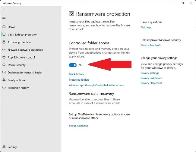 Cách kích hoạt tính năng Ransomware Protection trên Windows - Ảnh minh hoạ 8