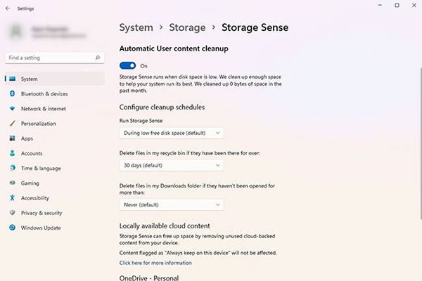 Tự động làm sạch Recycle Bin với Storage Sense