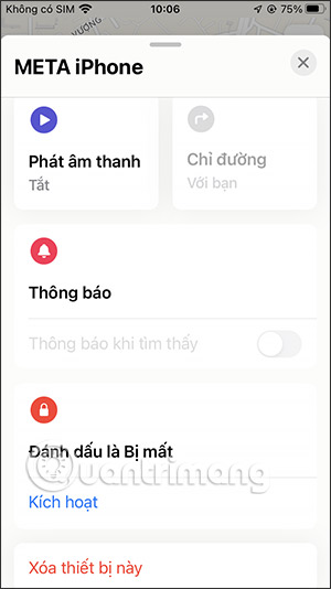 Tùy chọn vị trí iPhone