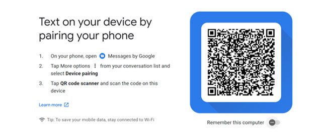 Mở ứng dụng Google Messages trên điện thoại và làm theo hướng dẫn