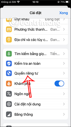 Quyền riêng tư Chrome