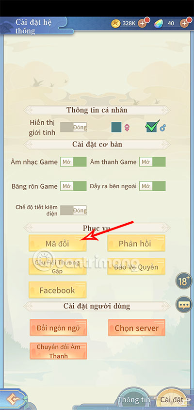 nhap code huyen thoai phuong dong