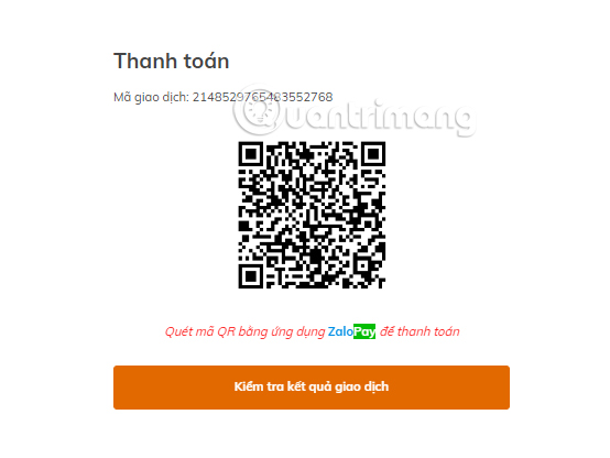 Mở ứng dụng ZaloPay của bạn lên và tiến hành quét mã QR xuất hiện để thanh toán.