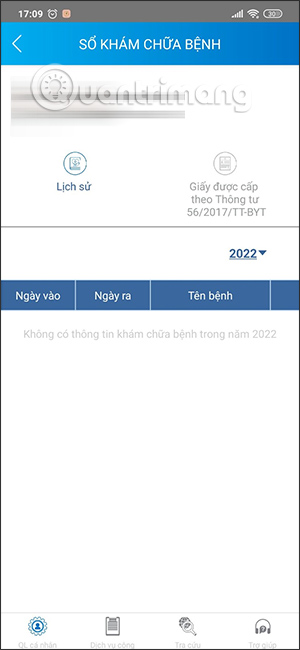 Tra cứu lịch sử khám chữa bệnh