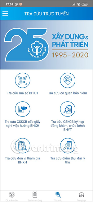 Mục Tra cứu trên VssID