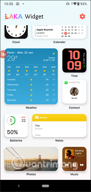 Widget hỗ trợ