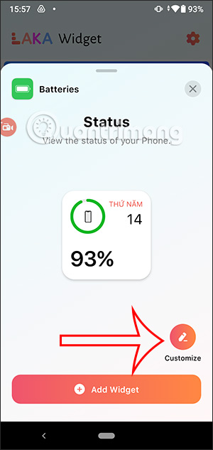 Tùy chỉnh lại widget