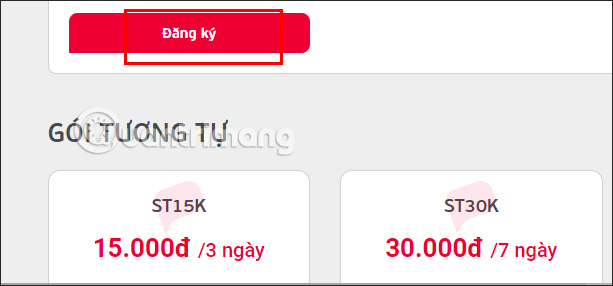 Đăng ký ST5KM Viettel trên web