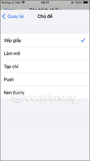 Thay đổi chủ đề slideshow