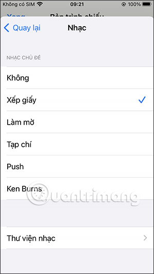 Đổi nhạc cho slideshow